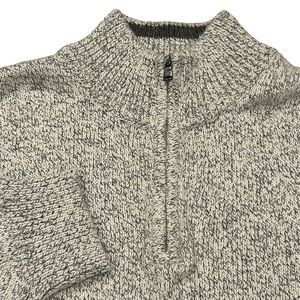 Chaps Gray Quarter Zip‎ Knit Sweater XL